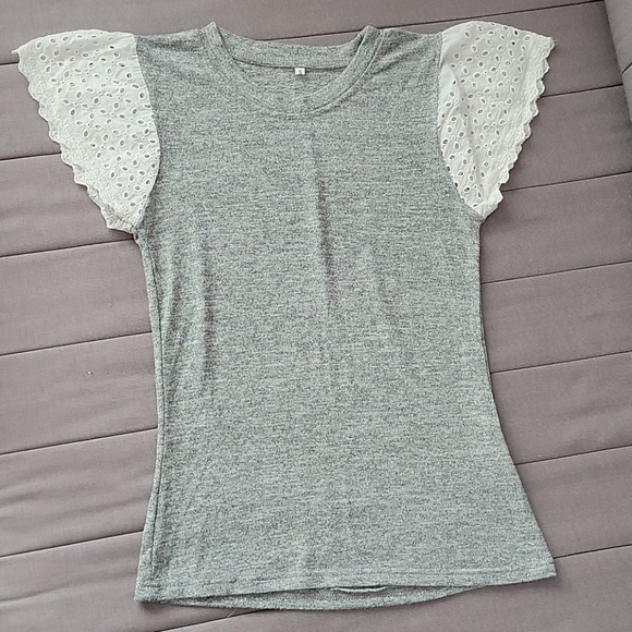 SweatyRocks Women's Eyelet Short Sleeve T-Shirt - Picture 1 of 5